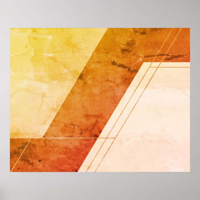 Abstract Design on Brown+Tan On Modern Style Wall Poster (Front)
