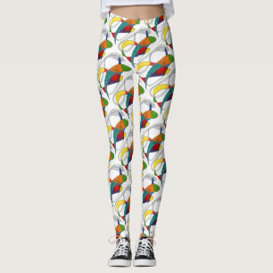 Abstract design organic boomerang shapes leggings