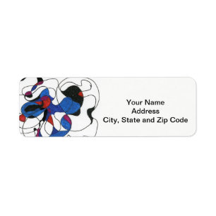 Abstract design return address label, black white