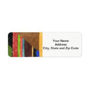 Abstract design return address label, chevrons.