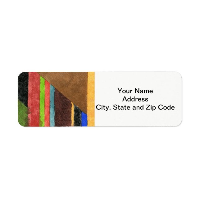 Abstract design return address label, chevrons. (Front)