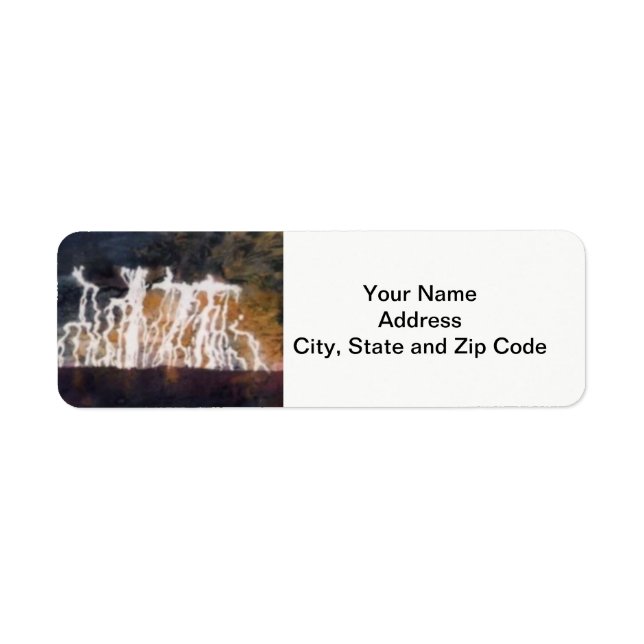 Abstract design return address label, lightening. (Front)