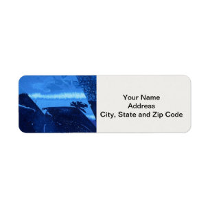 Abstract design return address label, mountain.