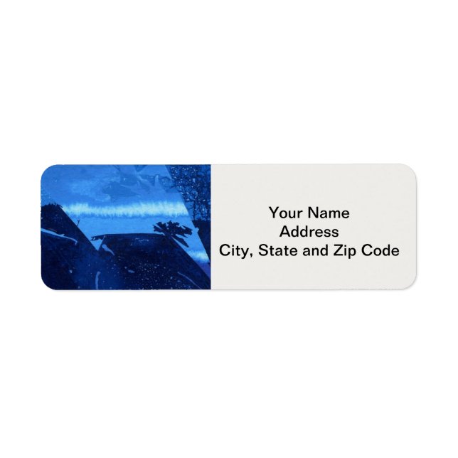 Abstract design return address label, mountain. (Front)
