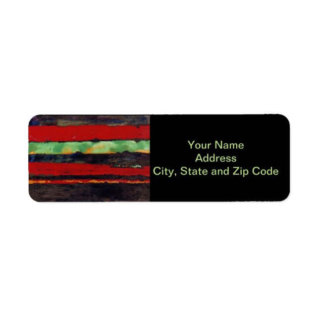 Abstract design return address label, stripes. (Front)