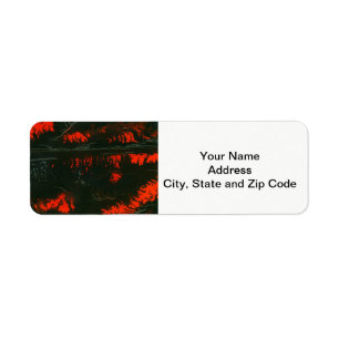Abstract design return address label, swamp fire.