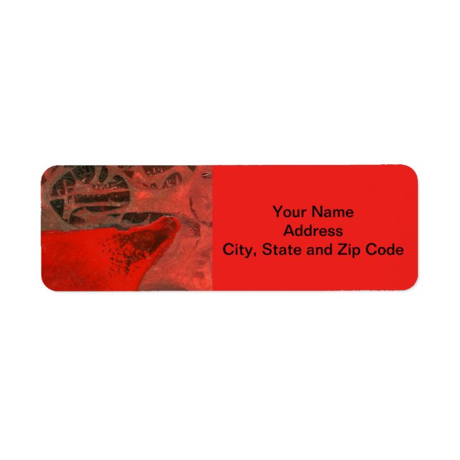 Abstract design return address label, table rock. (Front)