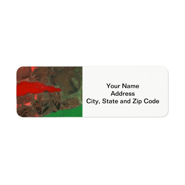 Abstract design return address label, tower. (Front)