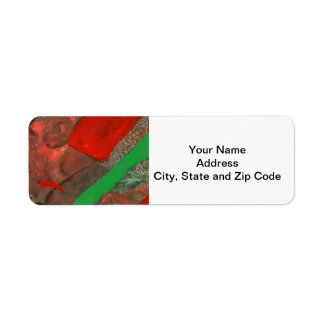 Abstract design return address label, volcano.