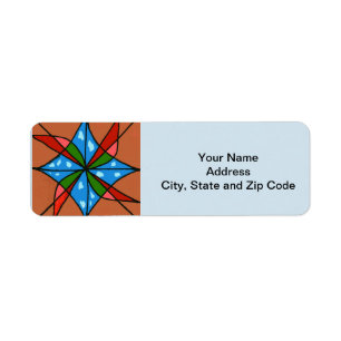 Abstract design return address label, windmills.
