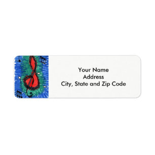 Abstract design return address label with music.