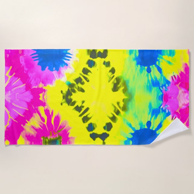 ABSTRACT DESIGN TIE-DYE  BEACH TOWEL (Front)