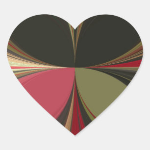 Abstract Design with Flowing Lines Art Print Heart Sticker