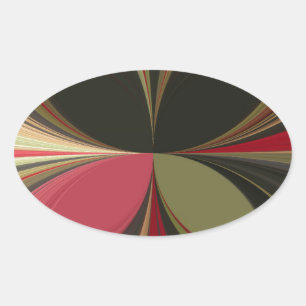 Abstract Design with Flowing Lines Art Print Oval Sticker