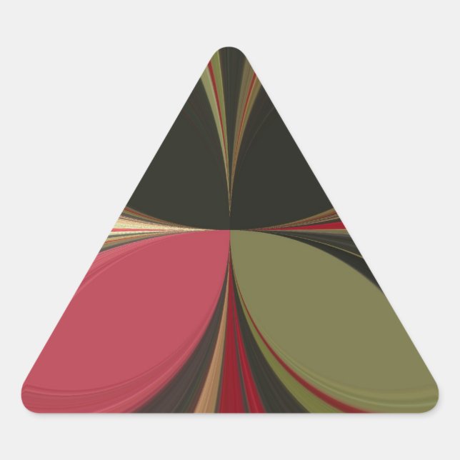 Abstract Design with Flowing Lines Art Print Triangle Sticker (Front)