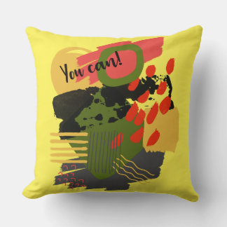 Abstract design with shapes circle lines colorful cushion