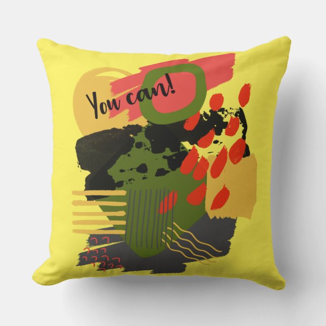 Abstract design with shapes circle lines colorful cushion (Front)