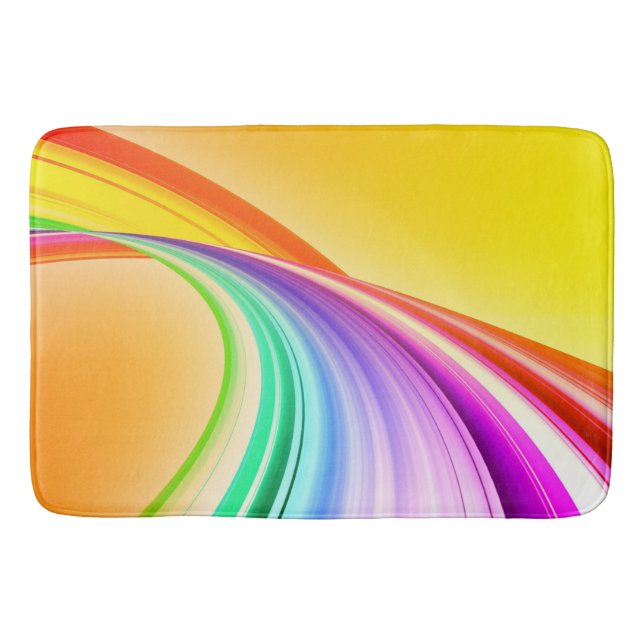 Abstract Design Yellow Orange Background Banner Bath Mat (Front)