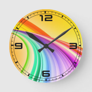 Abstract Design Yellow Orange Background Banner Round Clock