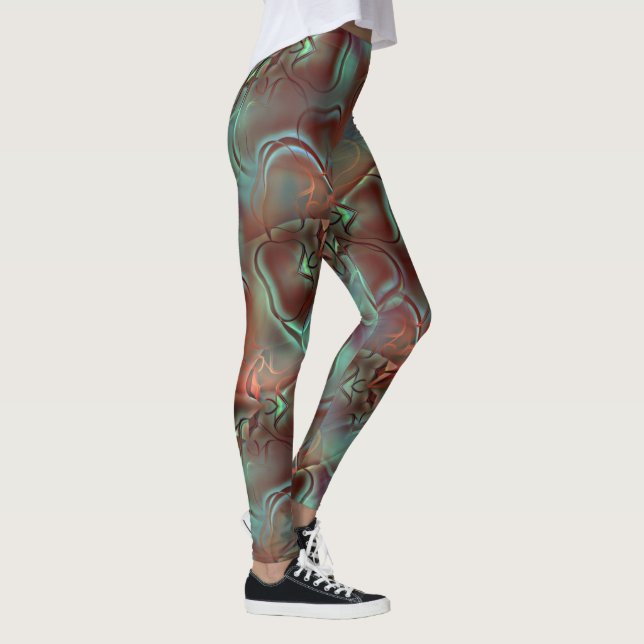 Abstract designs in frosted glass style over brown leggings (Right)