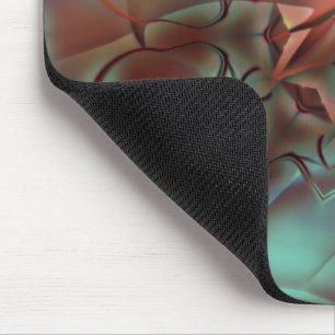 Abstract designs in frosted glass style over brown mouse mat