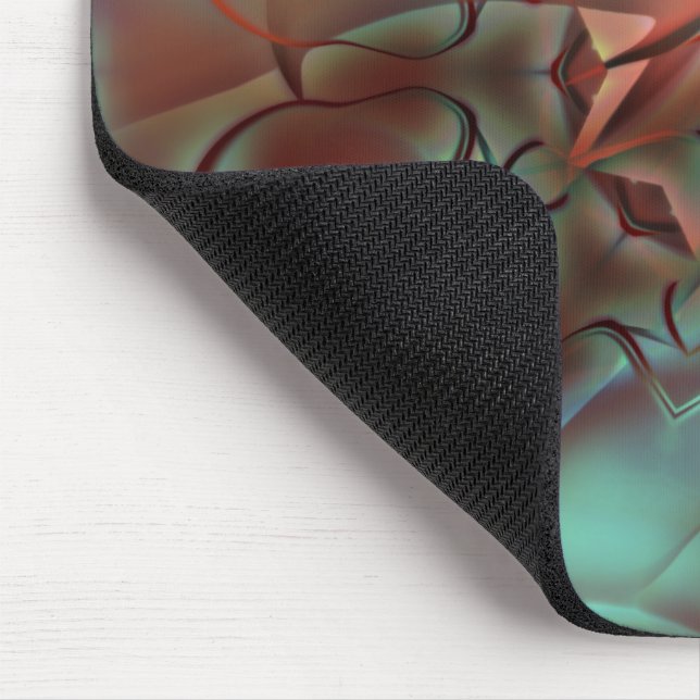 Abstract designs in frosted glass style over brown mouse mat (Corner)
