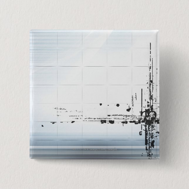 Abstract designs on grid 15 cm square badge (Front)