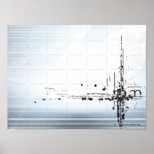 Abstract designs on grid poster