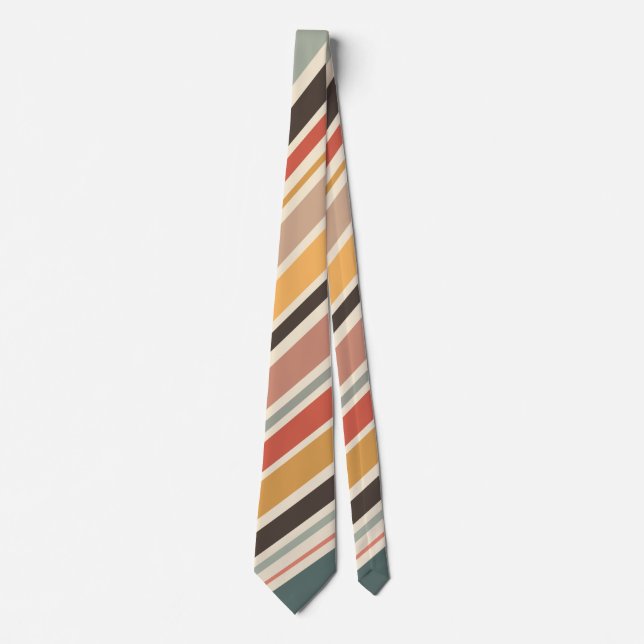 Abstract diagonal retro style stripes tie (Front)