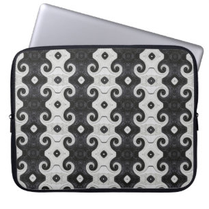 Abstract Diamond Eye Curls Pattern Laptop Sleeve