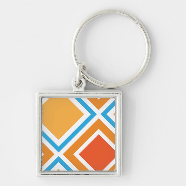 Abstract diamond geometrical key ring (Front)