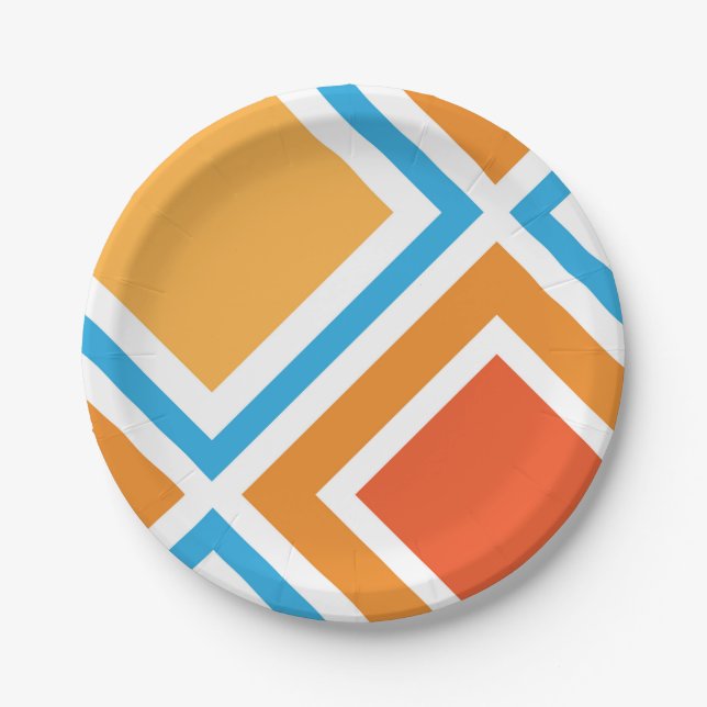 Abstract diamond geometrical paper plate (Front)