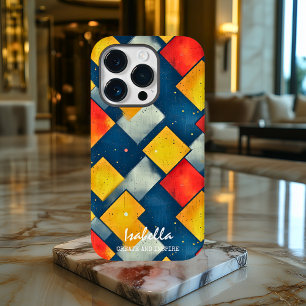 Abstract Diamond Pattern Design customisable iPhone 14 Pro Case