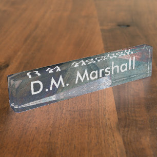 Abstract Digital Art Desk Name Plate Template