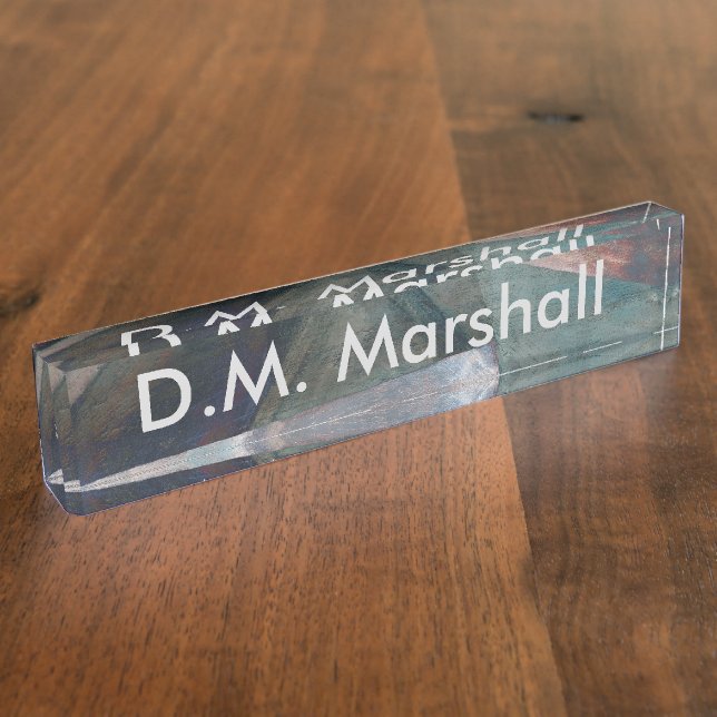 Abstract Digital Art Desk Name Plate Template (Side)