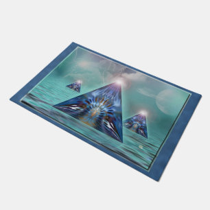 Abstract Digital Art - PURE ENERGY Pyramid Doormat