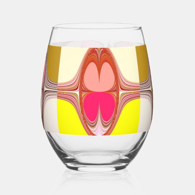 abstract digital artwork  stemless wine glass (Front)