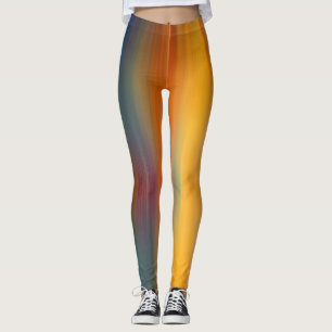 Abstract Digital Bi-colour Gradient Art Leggings