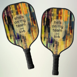 Abstract Digital Custom Name Couple Gift  Pickleball Paddle