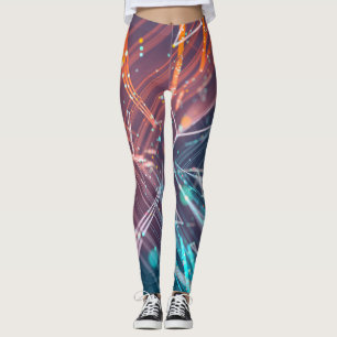 Abstract Digital Electronic Modern Art Leggings