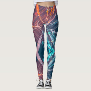 Abstract Digital Electronic Modern Art Leggings