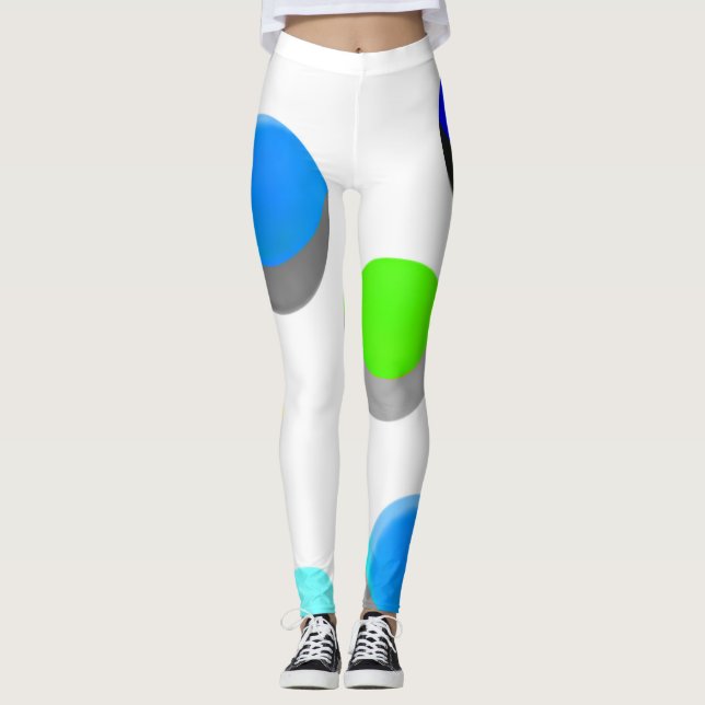 Abstract Digital Electronic Modern Art Leggings (Front)