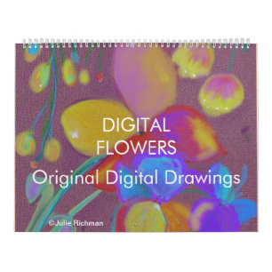 ABSTRACT DIGITAL FLOWERS calendar