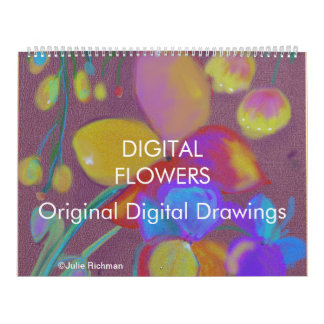 ABSTRACT DIGITAL FLOWERS calendar