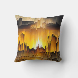 Abstract Digital Glitch Sunset Cushion