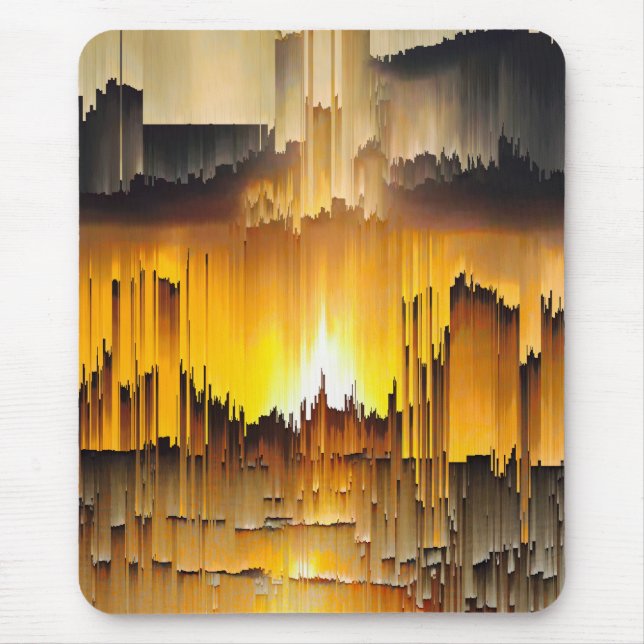 Abstract Digital Glitch Sunset Mouse Mat (Front)