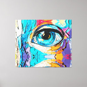 Abstract Digital Oil Painting of Beautiful Eyes Canvas Print