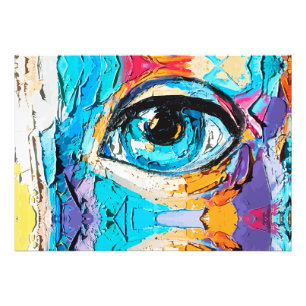 Abstract Digital Oil Painting of Beautiful Eyes Photo Print
