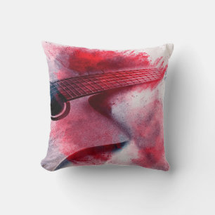 Abstract digital painting of guitarart, abstract, cushion