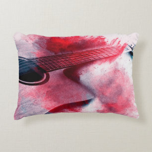 Abstract digital painting of guitarart, abstract, decorative cushion